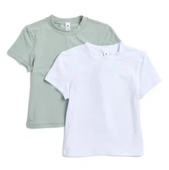Yogalicious White and Green Crop Tops - Picture 1 of 4
